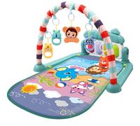 Baby Play Mat, 76x56cm Cartoon Animals Pattern Baby Floor Gym Pad with Rodge Pendant, Music & Lights, Tummy Time Mats pour Nouveau-né (Style 4)