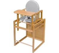 BABY-PLUS Chaise haute combinée hêtre naturel