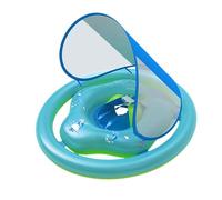 Baby Pool Float, Baby Swim Ring, 8.27 inches Children Water Raft, Removable Canopy Shade, Secure Seat Design, Outdoor Bath Time Fun for Beach Vacation Summer Travel Easy to Use