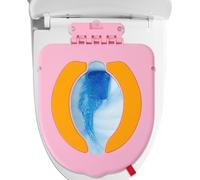 Baby Potty Training Seat, Folding Kids Toilet Seat, Handles and Suction Cups Design, Compact Travel Pad, Ideal for Kid, Boys, Girls, Children, Toddler, Traveling, 14.06x10.63 Inches, Gray, Pink