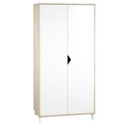 BABY PRICE Armoire Enfant | Meuble Rangement Enfant 2 Portes | Scandi Naturel | 85 x 175 x 56 cm | Fabriqué en France | Babyprice par Sauthon