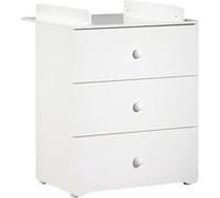 BABY PRICE New Basic Commode a langer 3 tiroirs - Boutons boule blancs Blanc G