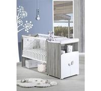 BABY PRICE New Leaf Lit Bebe Combine Evolutif 120x60 en 90x190 cm Blanc G
