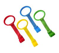 Baby Pull Up Rings Set, 4x Toddler Stand Up Dangling Rings, Educational Developmental Toy, Walking Practice Assistant, Safe Crib Accessory for Motor Skills Building, for Nurseries, Homes
