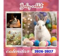 Baby rabbit Calendar 2026-2027: 18 Month Planner To Keep You On Track from Sep 2026 to Dec 2027,Square 8.5 x 8.5 Inches Gift For Organizing & Planning