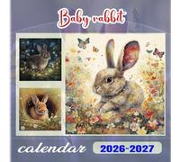 Baby rabbit Calendar 2026-2027: 18 Month Planner To Keep You On Track from Sep 2026 to Dec 2027,Square 8.5 x 8.5 Inches Gift For Organizing & Planning