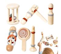 Baby Rattle, Rattle Toy, Wooden Rattle Toy Set, Wooden Hand Rattles Set, Educational and Soothing Rattle Toys, Music Learning Toy for 12 Month Old Boys and Girls, 300g