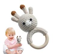 Baby Rattle Shaker Toy, Handmade Crochet Grab Rattle, Soothing Teether Toy, Easter Basket Stuffers, Safe And Soft Stuffed Animals Shower Decor For Kids, 4.72 Inches