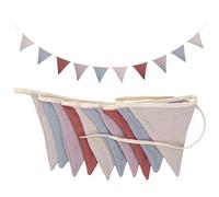 Baby Room Celebration Banners Cotton Fabric Triangular Flags Bunting Pennant Garlands Wall Hanging Decors Washable Cotton Bunting