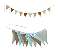 Baby Room Celebration Banners Cotton Fabric Triangular Flags Bunting Pennant Garlands Wall Hanging Decors Washable Cotton Bunting