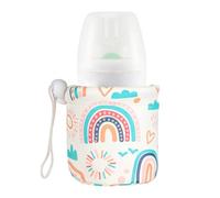 Bāby Sacs à biberons en cuir synthétique - 12 x 7 x 7 cm - Pochette isotherme - Pochette d'alimentation thermique - Imperméable et légère - Pour voyage, maison et usage