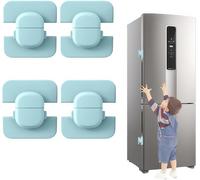 Baby Safety Door Block 2025 Latest Child Window Child Safety For Baby Wardrobe - Child Safety - Self-Adhesive For Cabinet Lock Without Drilling With Glue (Pack Of 4 Blue)