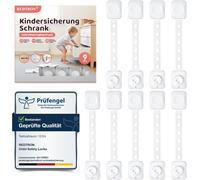 Baby Safety Lock (Enhanced),Set Of 9 Child / Baby Safety Drawer Locks For Drawers,Ovens,Toilets,Refrigerators (White,No Tools Required)