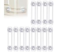 Baby Safety Locks For Cupboard,Toilet,Drawer,Fridge,Oven,12 Pack,Clear