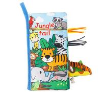 Baby Sensory Book Pendant 0 à 6 Mois, Livre d'activités en Tissu Doux avec Queue Animale pour Le développement précoce du Nouveau-né, Toys de Temps pour Le Ventre interactif pour Nourrissons