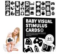 Baby Sensory Flashcard, Black and White Visual Cards, High Contrast Durable Design, Brain Development & Eye Training Tool for Boys, Girls, Preschoolers, Early Learning
