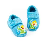 Baby Shark Chaussons garçons | Chaussures Fin-tastic bleues pour enfants avec sangle réglable | Vêtements de détente familiaux de chant éducatif | Chaussures de maison à enfiler