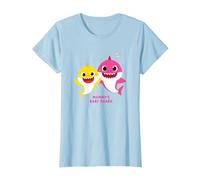 Baby Shark Mommy's Baby Shark T-Shirt, Femme, Bleu Céleste, XS