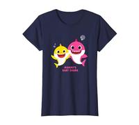 Baby Shark Mommy's Baby Shark T-Shirt, Femme, Bleu Marine, XS