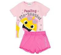 Baby Shark Pyjama Rose pour Fille | T-Shirt et Short bébé Requin pour Enfants | Feeling Fin-Tastic Conception d'aventure sous-Marine | Marchandise Officielle de bébé Requin | Cadeau Parfait