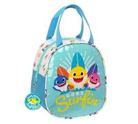 BABY SHARK SURFING Sac porte-collation, sac à goûter, qualité et résistance maximale, porte-nourriture, loisirs, 19 x 14 x 22 cm, bleu et blanc, bleu/blanc, Estándar, Décontracté