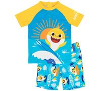 Baby Shark Swimsuit Boys Toddlers 2 pièces Blue T-Shirt Shorts Surf 18-24 Mois