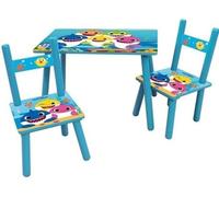 BABY SHARK table rectangulaire 41,5x61x42 cm + 2 chaises 49,5x31x31,5cm pour enfant