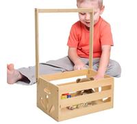 Baby Shower Basket | Wooden Baby Crate | Baby Storage Baskets | Shower Present Crate | Practical Baby Organizer | Baby Shoe Organizer for Clothes Socks Shoes Toys