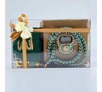 BABY SHOWER CHOCOLATE Coffret cadeau islamique (lot de 6) - Compteur numérique Tasbih, mini coran et perles de prière dans un élégant coffret cadeau - Cadeau musulman pour toutes les occasions (vert)