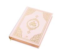 BABY SHOWER CHOCOLATE Livre du Coran traduit français en velours Yaseen Sura Bag taille livre et chaîne de prière en cristal avec cadeaux islamiques parfaits pour l'Aïd du Ramadan (rose clair)
