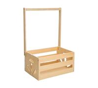 Baby Shower Crate, Wooden Storage Basket, 13.5x6.7x9 Inches Base Size Easy Installation Design Multipurpose Organizer Bin, Bath Supply Holder for Bathroom, Bedroom, Apartment and Home Decor