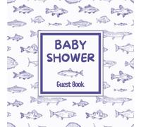 Baby Shower Guest Book: Light Blue Trout & Bass Fishing Fish Themed Celebration Memory Keepsake for Guests to Sign-In, Record Predictions, Newborn ... & Photos/Memories Pages to Welcome New Infant