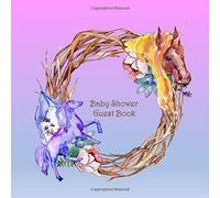 Baby Shower Guest Book: Unicorn Frame Purple - Perfect Baby Shower And Christening Guest Book - Happy Memory Record - Bonus Gift Log & Thank You List - Pretty Framed Photo Pages
