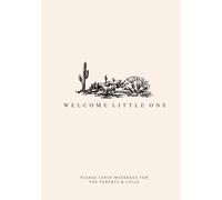 Baby Shower Guest Book with a Western Landscape: Gender Neutral Guest Log with Prompts