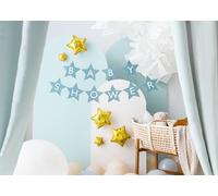 Baby Shower guirlande bannière en papier 16,5x290cm bleu