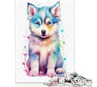 'Baby Siberian Husky Puppy Puzzle 1000 Pieces Cadeau Unique Jeu Éducatif Défi Jouet À De Qualité Supérieure Peinture Art pour Adultes Et Enfants 1000pcs (75x50cm)