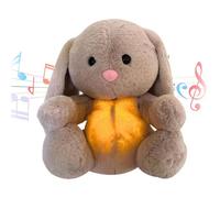 Baby Sound Machine Soothe Snuggle Loutre portable en peluche pour bébé avec détails sensoriels, lumières musicales et mouvement de respiration rythmique Cadeau de fête prénatale pour bébé Marron 30 x