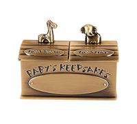 Baby Souvenir Boîte, Doublure En Velours, 6.2x3.5x4,7 Cm, Organisateur De Mémoire D'enfance, Récipient De Souvenirs En Zinc, Compartiments Jumeaux, Pour Garçons Pour Bébés Douche D'ann