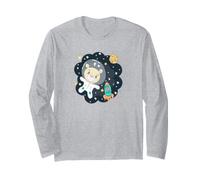 Baby Space Bear Astronaute Retro Little Space Manche Longue