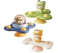 Baby Spinners with Asups, 3pcs Spinner Toys for Babies 3 Mois +, drôle d'animaux de Dessin animé bébé pour la Maison
