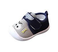 Baby Squeaky Trainers First Walking Wide Toe Shoes Infant Boys Girls Slip on Breathable Barefoot Crib Shoes Rubber Sole Prewalker Toddler Lightweight Non Slip Sports Tennis Sneakers