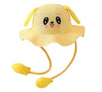 Baby Straw Summer Children Ears Sunhat with Moving Rabbit Hats Bag air Caps Kids Hats & Caps De Cowboy Scintillant (E, One Size)