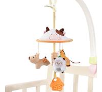 Baby Stroller Toys, Toddler Suspending Toy with Music, Gentle Tune Function, Musical Hanging Plush, Soothing Sounds, Stroller Attachment Supplies, for Car Seats, Travel, Kids, 16.93x7.09 inches