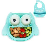Baby Suction Plate Baby Plate Suction Plate With Bib Anti-Spill Silicone Plate With Placemat Safe Dishes For Dishwasher And Microwave.[X55]