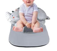 Baby Support Seat, Toddler Sitting Pillow, Head Lifting Trainer, Grey, Sensory Learning Cushion, Early Education Aid, Soft Plush, Travel Size, for Crawling Practice, Sofa Resting, Playroom Use
