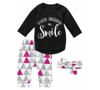 Baby Sweets Set 'You make me Smile' mélange de couleurs / noir, Taille 80