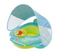 Baby Swim Float avec Canopée - Siège De Direction Gonflable, Jouet De Protection Solaire | Configuration du Radeau De Bateaux De Dessin Animé Rembourré, Structure De l'anneau d'eau en PVC, Équipement