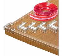 Baby Table Corner Guards,6m Furniture Edge Protector & 4 Pcs Table Corner Guards,Pre Bonded Clear Pvc Baby Table Corner Guards (Bumper,6m)