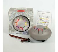 BABY TAMBÚ Tambour de langue en acier. 6 pouces (15 cm), 8 notes. Handpan, Instrument à percussion en métal (Gris - Smoky Loky)