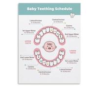 Baby Teeth Chart Poster Pediatric Dental Guide For First Time Parents Educational Wall Decor Bedroom(Framed,08x12inch(20x30cm))